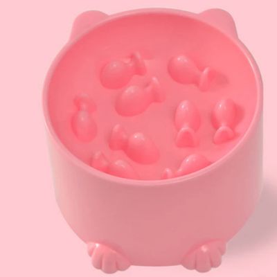 gamelle anti glouton chat rose
