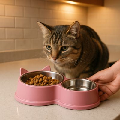 gamelle pour chat servi