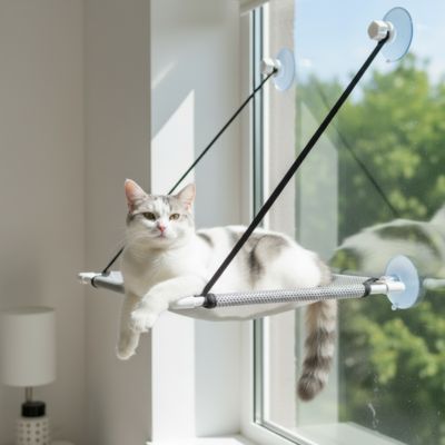 hamac pour chat fenêtre gris un niveau