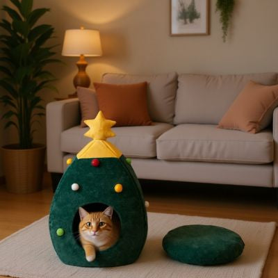 niche pour chat noel coussin