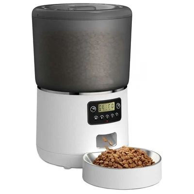 distributeur automatique croquettes chat blanc