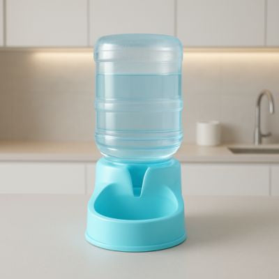 distributeur de croquettes pour chat bouteille eau bleu