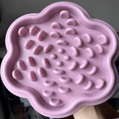 gamelle pour chat anti glouton violacée