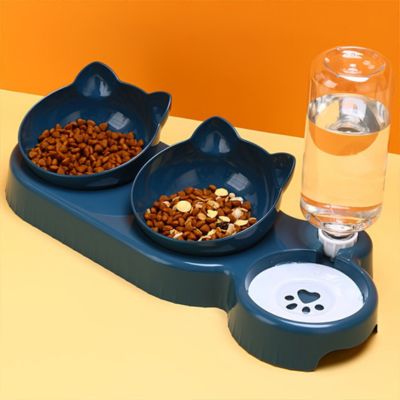 gamelle chat avec bouteille eau