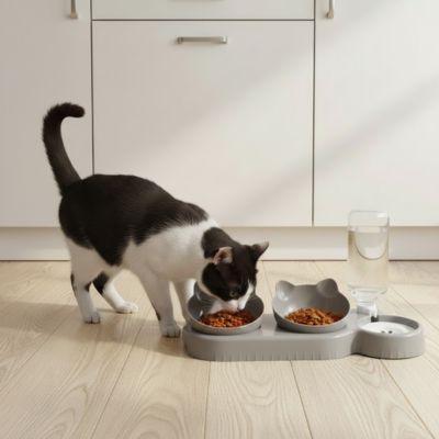 gamelle chat grise attrayante