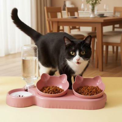 gamelle chat rose salle à manger