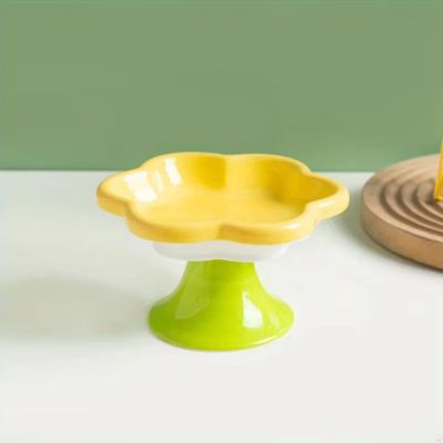 gamelle-chat-surelevee-jaune-verte