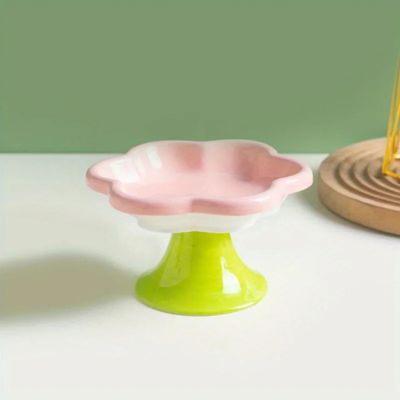 gamelle-chat-surelevee-rose-verte