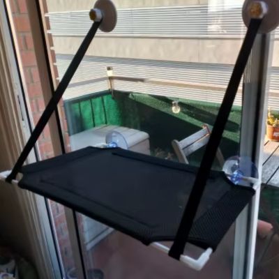 hamac pour chat fenêtre noir un plateau