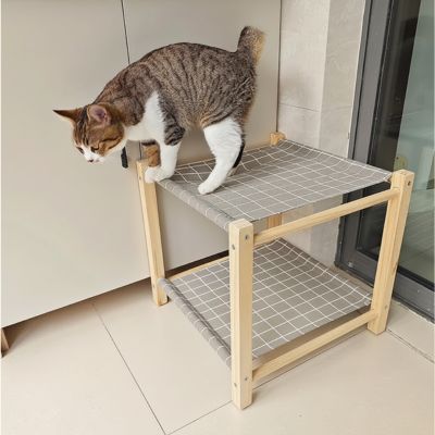 hamac pour chat gris salon épure