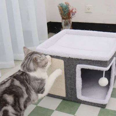 maison pour chat griffoir