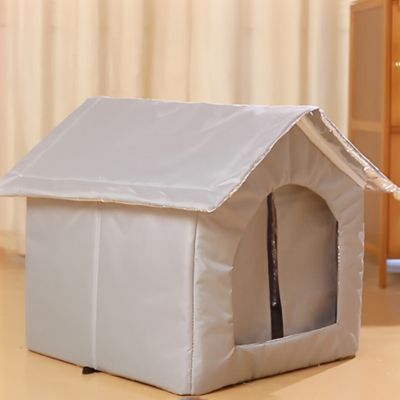 maison pour chat grise intérieur