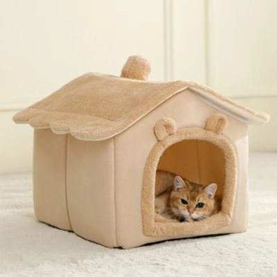 maison pour chat marron clair