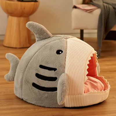 niche pour chat arrondie gris